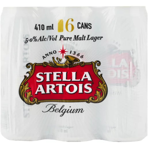 6x Stella Artois can 410ml