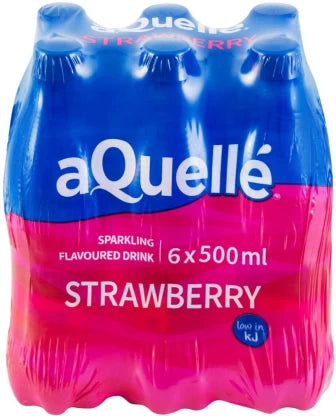 AQuelle Sparkling Strawberry Flavoured Water (6 x 500 ml)