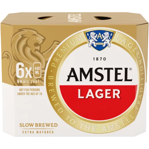 6x Amstel Lager 440ml Can
